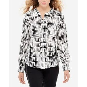 The Limited Black and White Button Down Blouse